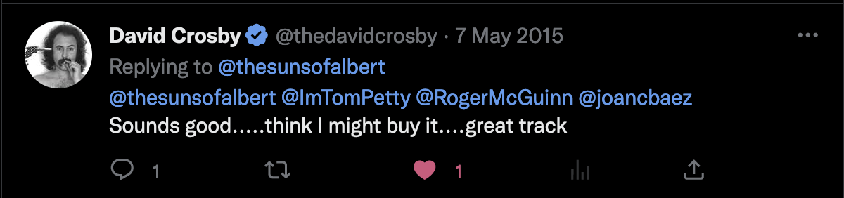 David Crosby comments on The Suns of Albert track Days of Sunshine and Rage